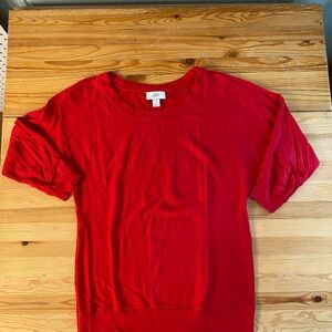 LOFT Vibrant Red Short Sleeve Blouse
